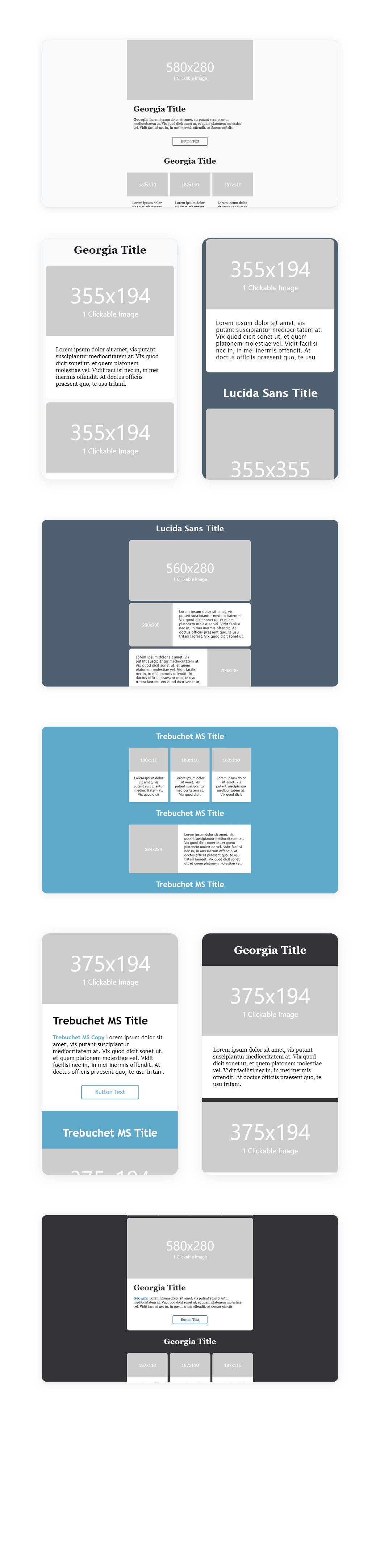 Email Wireframes