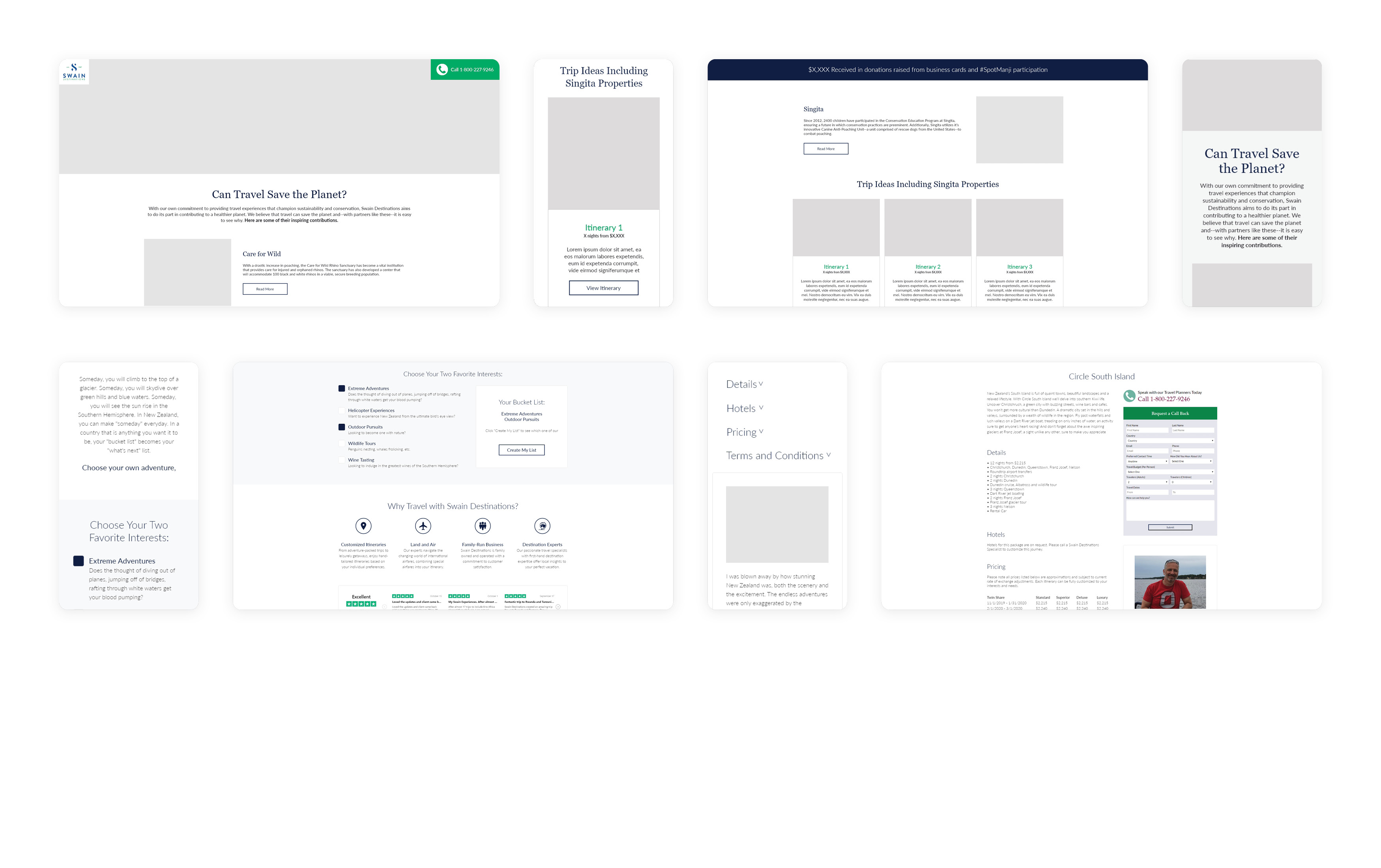 Landing Page Wireframes